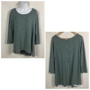 Coin 1804 Button Back Hi Lo Tunic Top